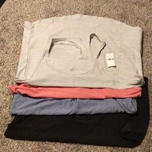 New Old Navy Set of Four Basic tanks in Gray, Pink, Blue, and Black
